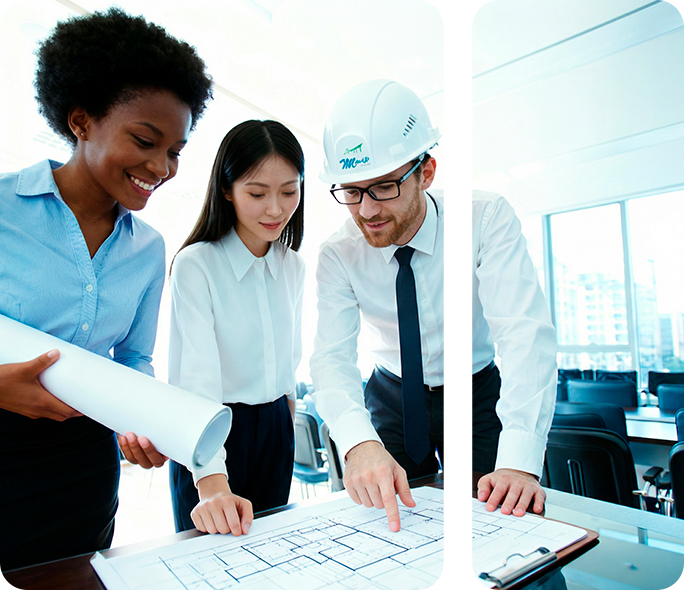 Equipe da Marfe Engenharia em obra em Curitiba
